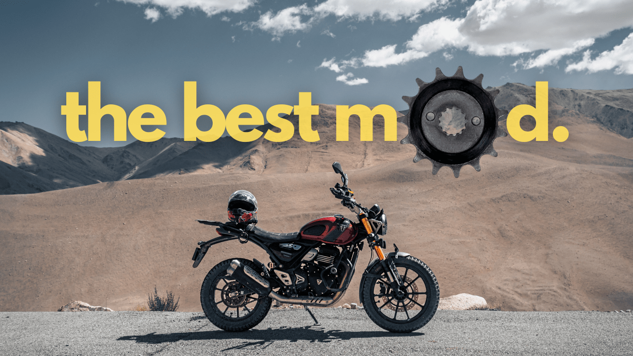 The cheapest and best mod for the Triumph Scrambler 400X 15t front sprocket review
